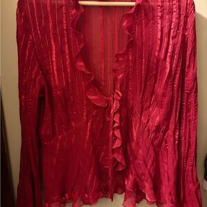 Y2K NY Collection Vibrant Sheer Red Blouse